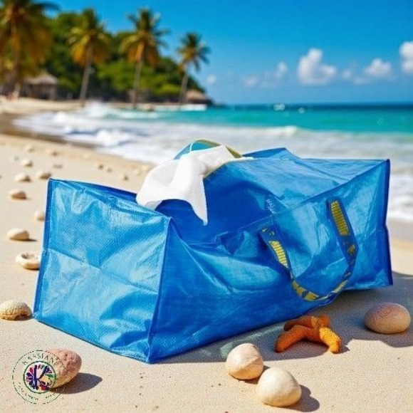 IKEA FRAKTA Blue Storage Bag – 20 Gallon, Reusable with Zipper & Dual Handles - Picture 5 of 10